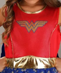 Jerry Leigh Caped Wonder Woman Costume For Girls -Wonderful Halloween Costumes Shop kids caped wonder woman costume alt 2