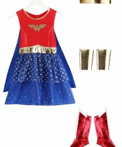 Jerry Leigh Caped Wonder Woman Costume For Girls -Wonderful Halloween Costumes Shop kids caped wonder woman costume alt 8