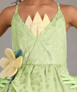 Armada Girl's Disney Deluxe The Princess And The Frog Tiana Costume -Wonderful Halloween Costumes Shop kids deluxe tiana costume alt 2