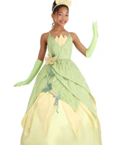 Armada Girl's Disney Deluxe The Princess And The Frog Tiana Costume -Wonderful Halloween Costumes Shop kids deluxe tiana costume alt 9