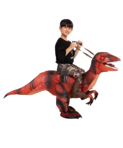 Joyin Inflatable Riding A Red Raptor Costume For Kids -Wonderful Halloween Costumes Shop kids inflatable riding a red raptor costume alt 3
