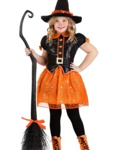 Savvy Garments Girl's Pumpkin Patch Witch Costume