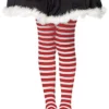 LEG AVENUE Red And White Striped Tights For Kids -Wonderful Halloween Costumes Shop kids red and white striped tights
