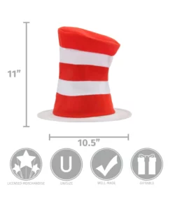 Elope Cat In The Hat Costume Hat For Kids -Wonderful Halloween Costumes Shop kids striped cat in the hat hat alt 2