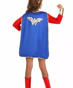 Jerry Leigh Girl's Long Sleeve Dress Wonder Woman Costume -Wonderful Halloween Costumes Shop kids wonder woman long sleeve dress costume alt 8