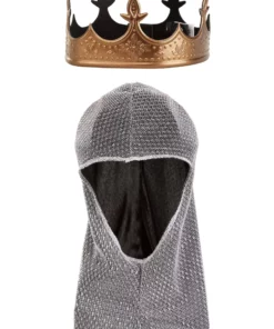 Elope King Arthur Costume Crown With Hood. -Wonderful Halloween Costumes Shop king arthur crown hood alt 4
