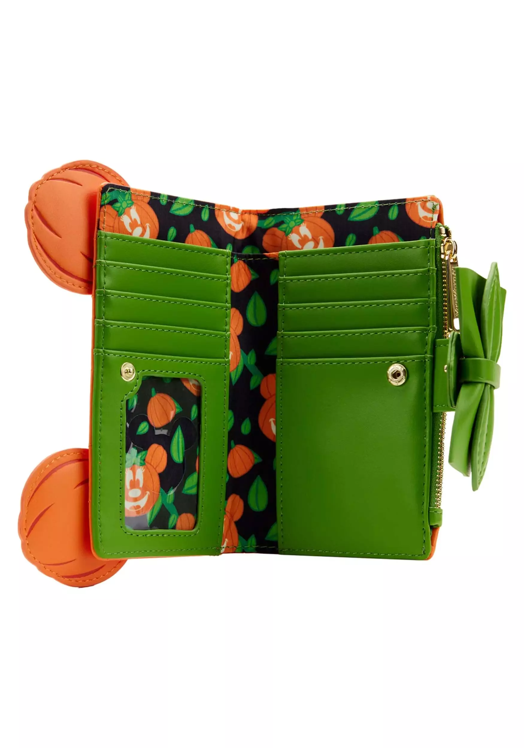 Loungefly Disney Glow Face Pumpkin Minnie Flap Wallet 7 Loungefly Disney Glow Face Pumpkin Minnie Flap Wallet - Image 5