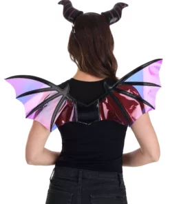Elope Maleficent Dragon Horns Headband & Wings Accessory Kit -Wonderful Halloween Costumes Shop maleficent dragon horns headband wings kit alt 2