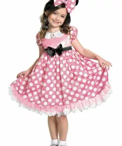 Disguise Minnie Mouse Girls Glow In The Dark Dot Pink Dress