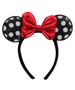 Elope Disney Minnie Mouse Sequined Ears Headband -Wonderful Halloween Costumes Shop minnie mouse polka dot sequined ears headband alt 1