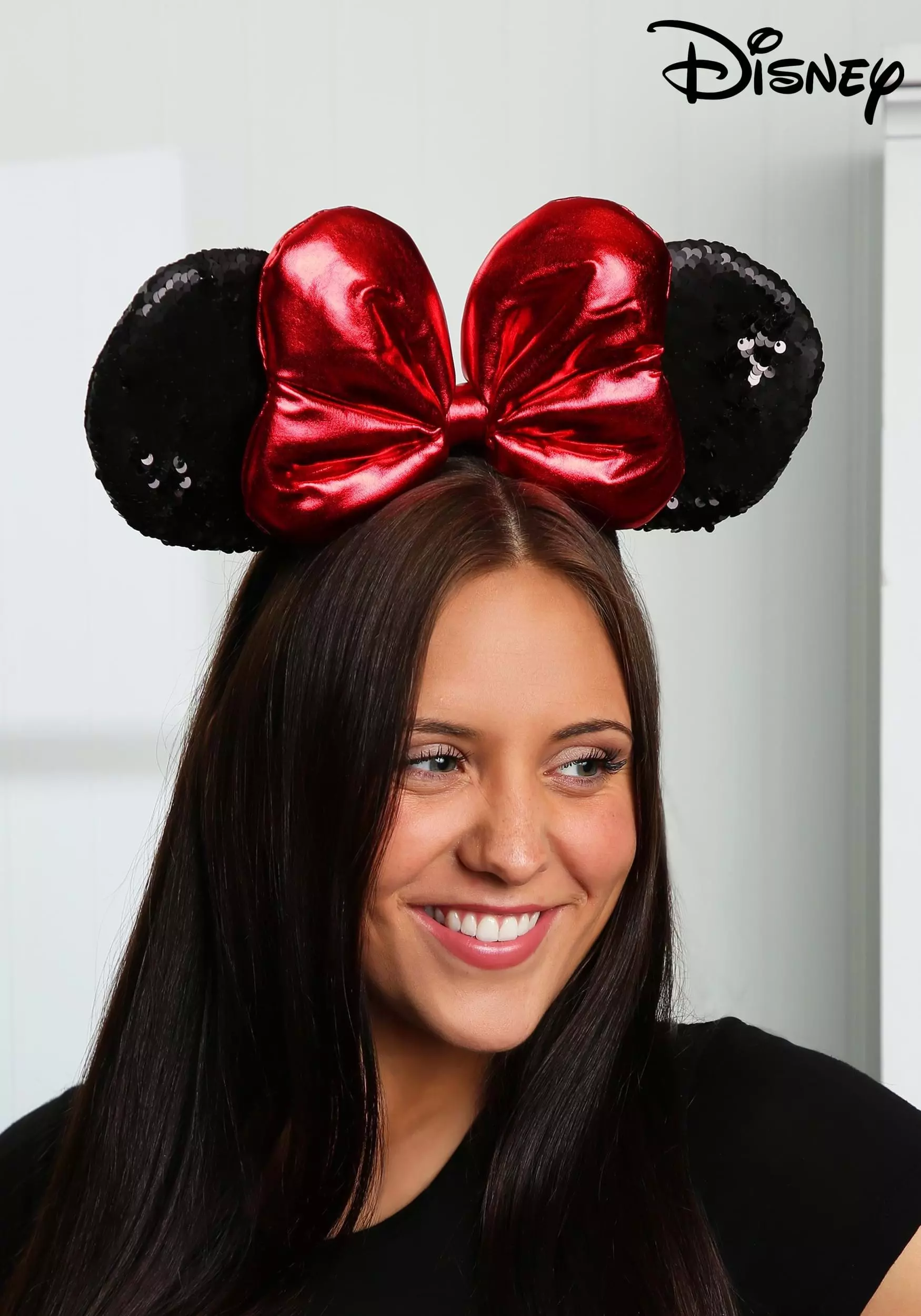Elope Disney Minnie Sequin Ears Red Headband 3 Elope Disney Minnie Sequin Ears Red Headband