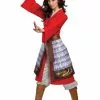 Disguise Mulan Deluxe Hero Red Costume For Women -Wonderful Halloween Costumes Shop mulan womens deluxe hero red costume