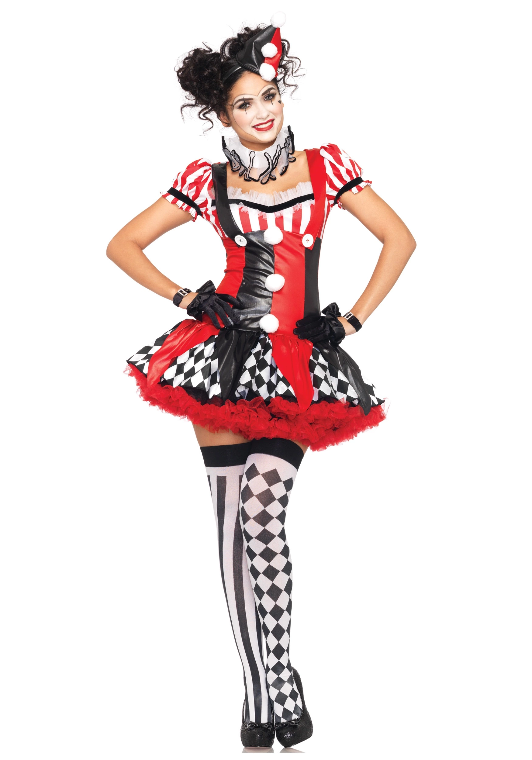 LEG AVENUE Naughty Harlequin Clown Costume 3 LEG AVENUE Naughty Harlequin Clown Costume
