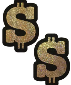 Pastease Gold Dollar Sign Glitter Pasties For Adults