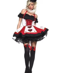 LEG AVENUE Peasant Top Queen Of Hearts Costume