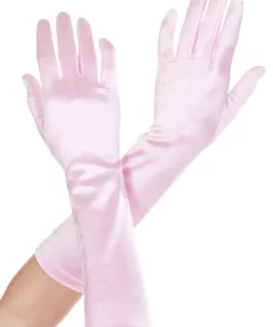 MUSIC LEGS Pink Satin Costume Gloves
