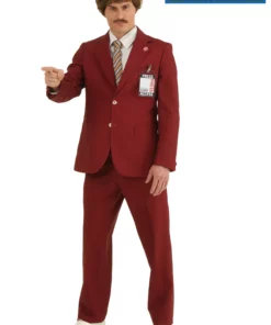 Opposuits Plus Size Authentic Ron Burgundy Suit Costume