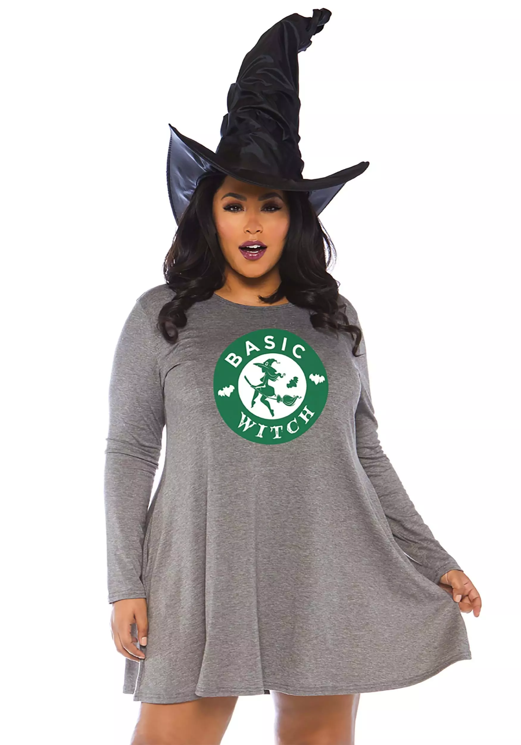 LEG AVENUE Women's Plus Size Basic Witch Jersey Dress Costume 3 LEG AVENUE Women's Plus Size Basic Witch Jersey Dress Costume