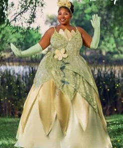 Armada Disney Princess And The Frog Women's Plus Size Deluxe Tiana Costume