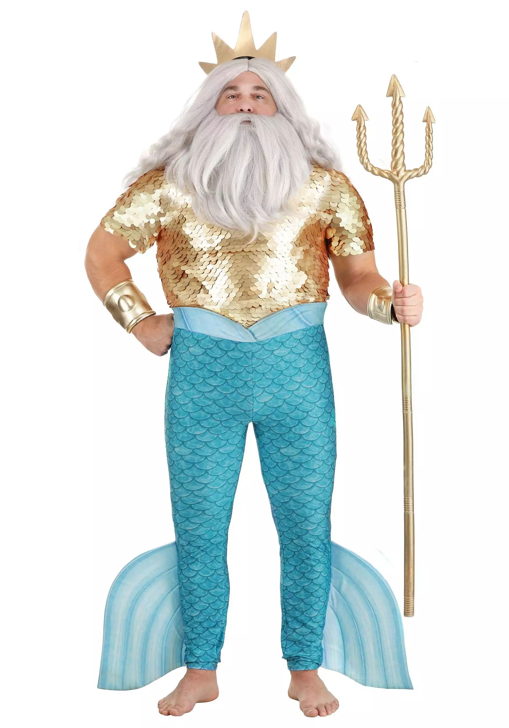 Fun Costumes Disney Plus Size Little Mermaid King Triton Costume For Men 7 Fun Costumes Disney Plus Size Little Mermaid King Triton Costume For Men - Image 5