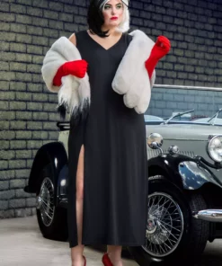 Fun Costumes Cruella De Vil Stole Costume For Plus Size Women From Disney's 101 Dalmatians -Wonderful Halloween Costumes Shop plus size prestige cruella de vil stole costume alt 1