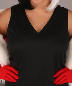 Fun Costumes Cruella De Vil Stole Costume For Plus Size Women From Disney's 101 Dalmatians -Wonderful Halloween Costumes Shop plus size prestige cruella de vil stole costume alt 4