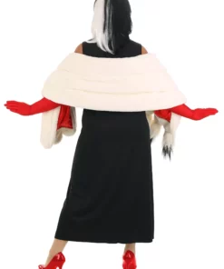 Fun Costumes Cruella De Vil Stole Costume For Plus Size Women From Disney's 101 Dalmatians -Wonderful Halloween Costumes Shop plus size prestige cruella de vil stole costume alt 8