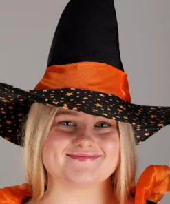 Suzhou Zhongsheng Imp & Exp Co., Ltd Plus Size Sparkling Orange Witch Costume For Women -Wonderful Halloween Costumes Shop plus size sparkling orange witch alt 2