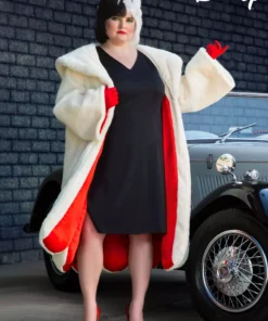Fun Costumes Cruella De Vil Coat Costume For Plus Size Women From Disney's 101 Dalmatians