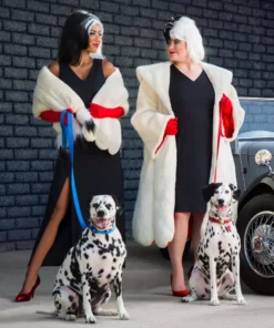 Fun Costumes Cruella De Vil Coat Costume For Plus Size Women From Disney's 101 Dalmatians -Wonderful Halloween Costumes Shop plus size womens deluxe cruella de vil costume alt 3
