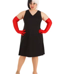 Fun Costumes Cruella De Vil Coat Costume For Plus Size Women From Disney's 101 Dalmatians -Wonderful Halloween Costumes Shop plus size womens deluxe cruella de vil costume alt 5
