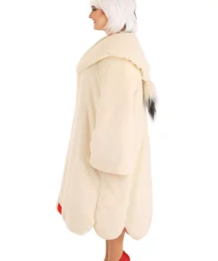 Fun Costumes Cruella De Vil Coat Costume For Plus Size Women From Disney's 101 Dalmatians -Wonderful Halloween Costumes Shop plus size womens deluxe cruella de vil costume alt 9