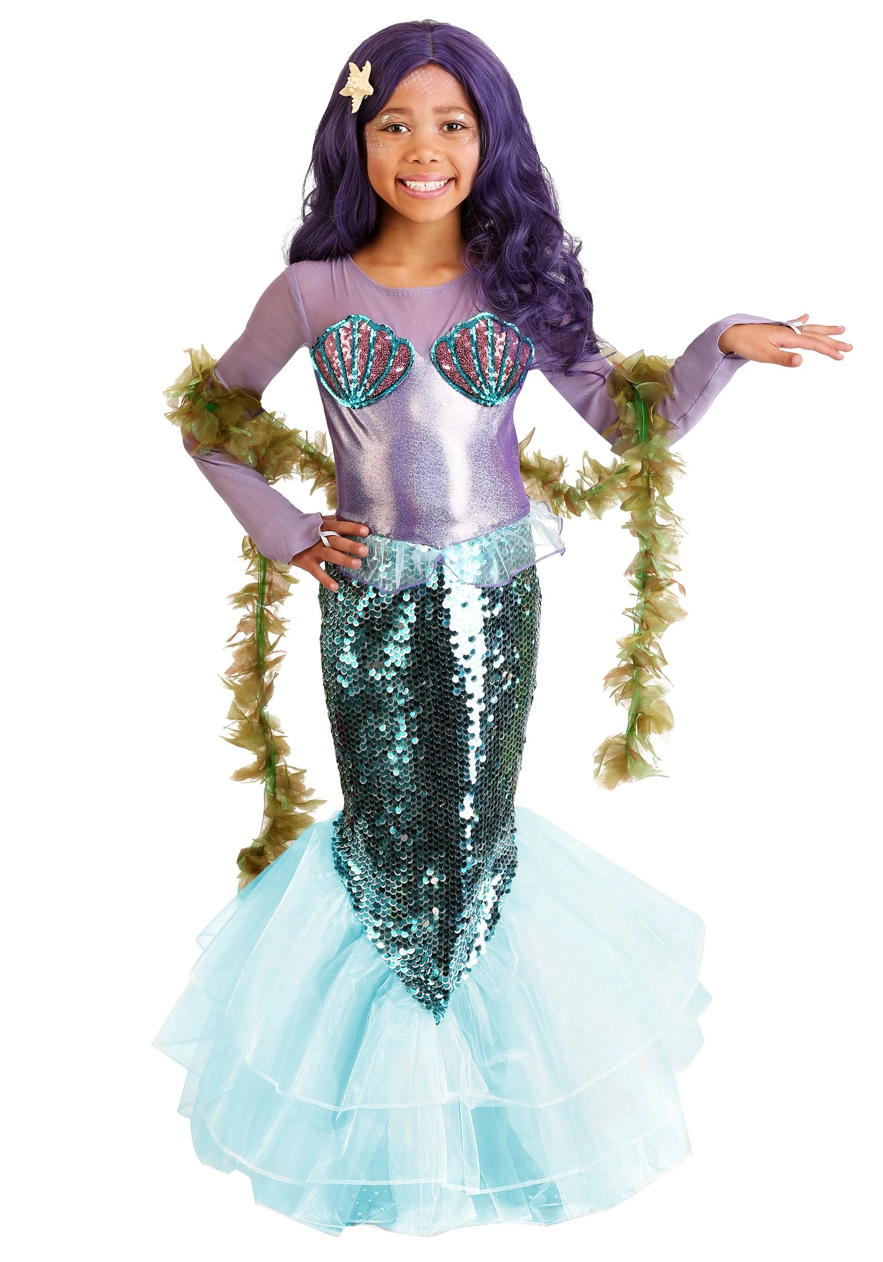 LF Products Pte. Ltd. Girl's Pretty Purple Mermaid Costume 3 LF Products Pte. Ltd. Girl's Pretty Purple Mermaid Costume