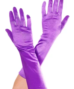 MUSIC LEGS Purple Satin Women's Gloves