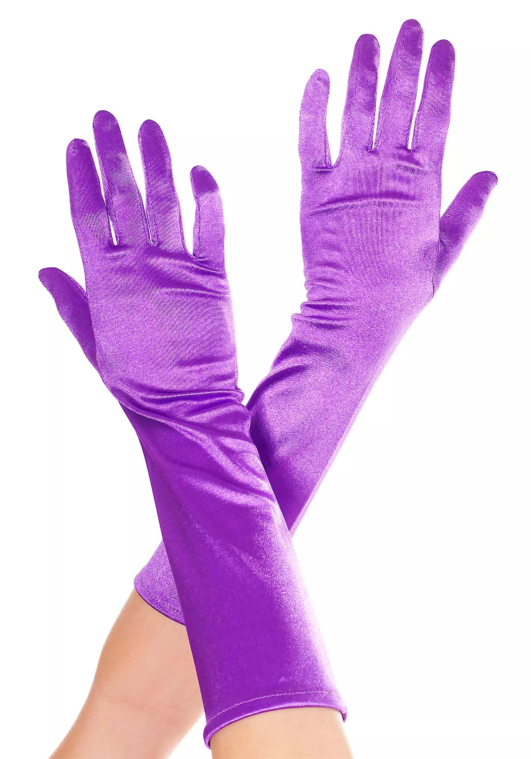 MUSIC LEGS Purple Satin Women's Gloves 3 MUSIC LEGS Purple Satin Women's Gloves