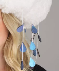 Elope Adult Sherpa Light-Up Rain Cloud Costume Hat -Wonderful Halloween Costumes Shop rain cloud plush hat alt 2