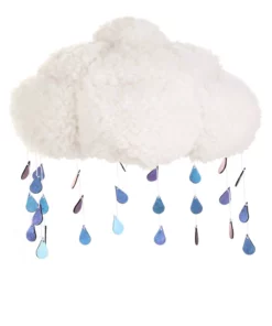 Elope Adult Sherpa Light-Up Rain Cloud Costume Hat -Wonderful Halloween Costumes Shop rain cloud plush hat alt 4