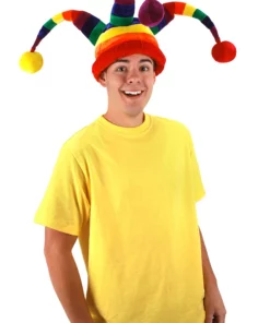 Elope Plush Wacky Rainbow Jester Costume Hat