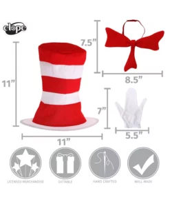 Elope Seuss Cat In The Hat Accessory Kit For Kids -Wonderful Halloween Costumes Shop seuss kids cat in the hat accessory kit alt 3