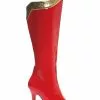 Ellie Sexy Red And Gold Superhero Boots -Wonderful Halloween Costumes Shop sexy red and gold superhero boots