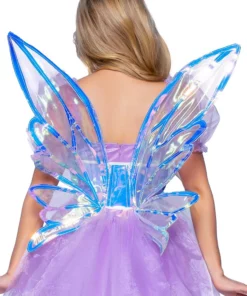 LEG AVENUE Vinyl Silver Iridescent Waist Cincher Fairy Wings