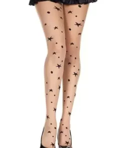 MUSIC LEGS Women's Starry Sky Nude Tights