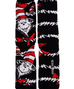Elope The Cat In The Hat Adult Crew Sock Set -Wonderful Halloween Costumes Shop the cat in the hat adult crew sock 3 pack alt 6