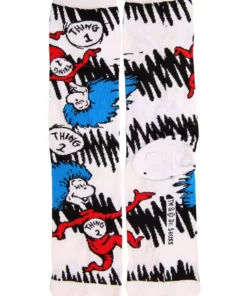 Elope The Cat In The Hat Adult Crew Sock Set -Wonderful Halloween Costumes Shop the cat in the hat adult crew sock 3 pack alt 7
