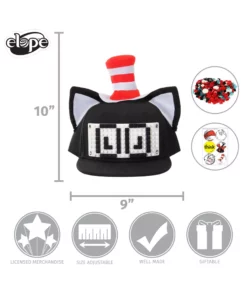 Elope The Cat In The Hat Bricky Blocks Build-On Snapback Hat Kit -Wonderful Halloween Costumes Shop the cat in the hat bricky blocks buildon snapback alt 9