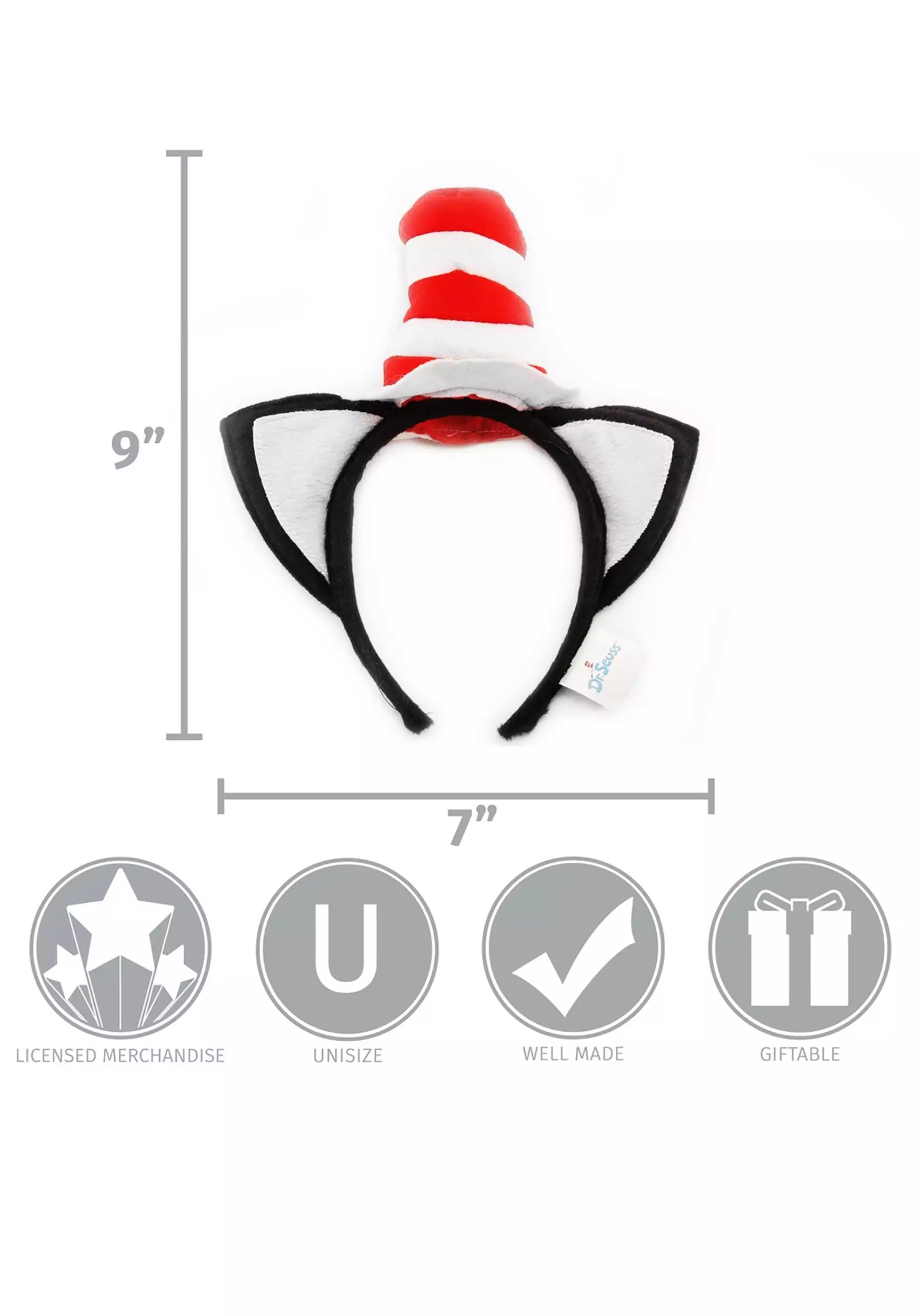 Elope The Cat In The Hat Economy Black Headband 5 Elope The Cat In The Hat Economy Black Headband - Image 3