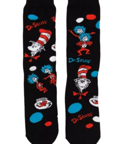 Elope The Cat In The Hat Pattern Socks Adult's -Wonderful Halloween Costumes Shop the cat in the hat pattern socks adult alt 2