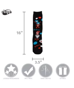 Elope The Cat In The Hat Pattern Socks Adult's -Wonderful Halloween Costumes Shop the cat in the hat pattern socks adult alt 3