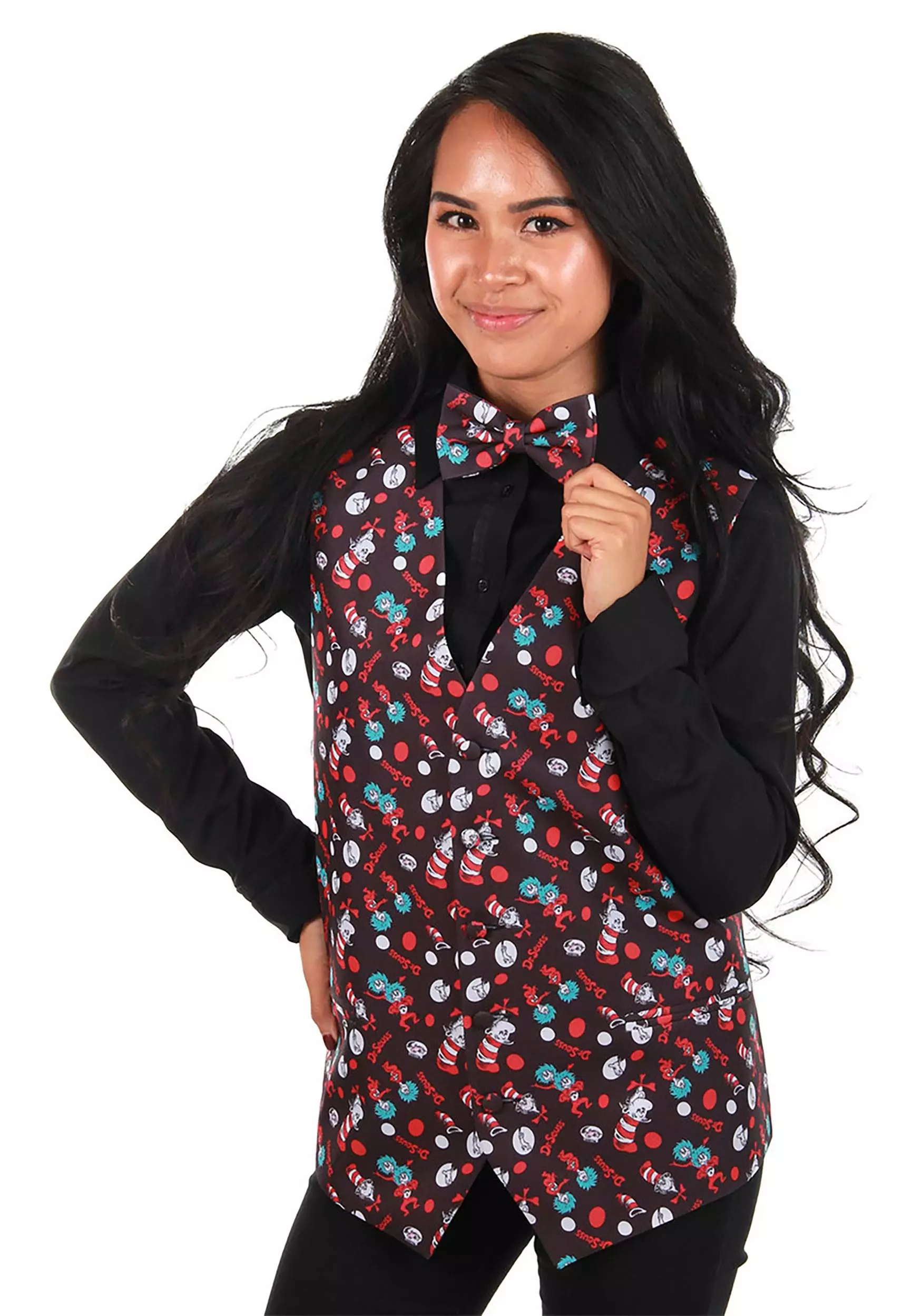 Elope Adult Vest & Bow Tie Pattern The Cat In The Hat Kit 4 Elope Adult Vest & Bow Tie Pattern The Cat In The Hat Kit - Image 2