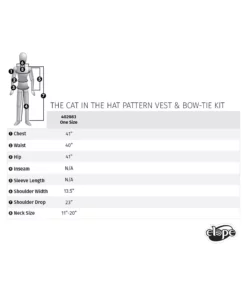 Elope Adult Vest & Bow Tie Pattern The Cat In The Hat Kit 25 Elope Adult Vest & Bow Tie Pattern The Cat In The Hat Kit -Wonderful Halloween Costumes Shop the cat in the hat pattern vest bow tie kit alt 11